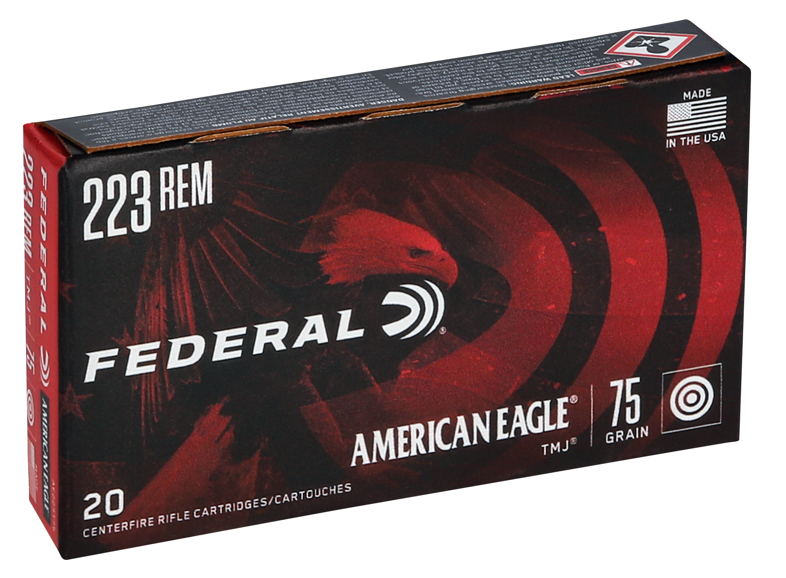 Federal American Eagle .223 Remington 75 Grain TMJ Centerfire Rifle